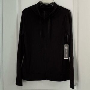 Daisy Fuentes Fit Black Long Sleeve Zip Jacket